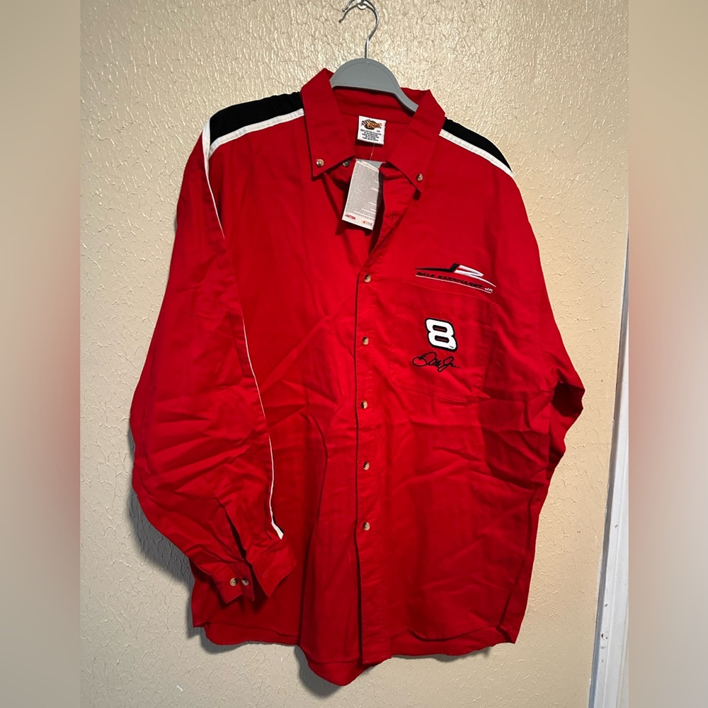 Winners Circle Mens Red Bud Racing Dale Earnhardt Jr #8 Button Down Shirt‎ XXL